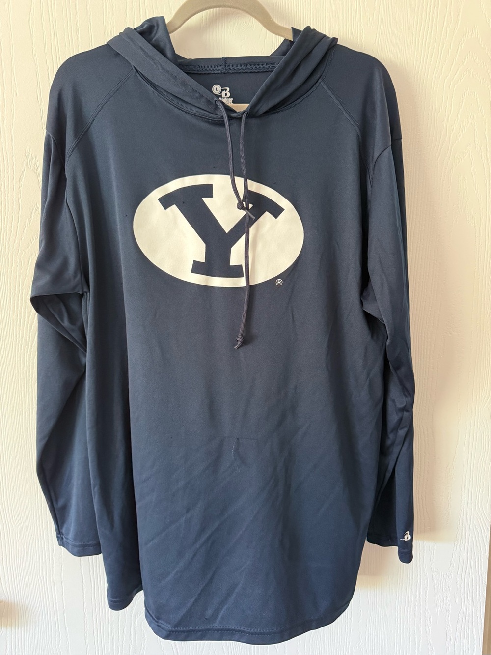 BYU Navy Hooded Long Sleeve Shirt